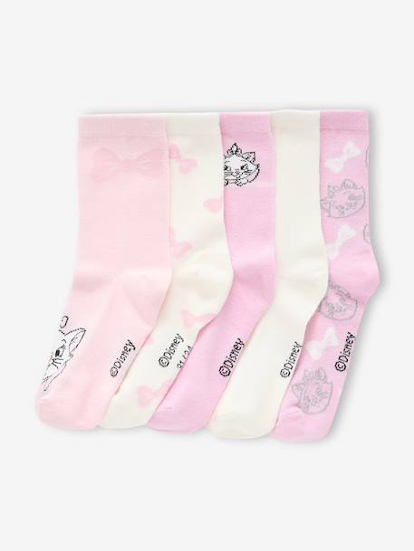 Lot de 5 paires de chaussettes fille Disney Animals Marie les Aristochats rose - vertbaudet enfant 