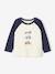 Long-sleeved baby t-shirt with placement print on the front khaki+navy blue - vertbaudet enfant 