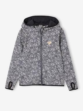 Fille-Pull, gilet, sweat-Sweat-Sweat sport zippé matière technique fille motifs fleurs
