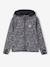 Sweat sport zippé matière technique fille motifs fleurs anthracite+écru+vert imprimé - vertbaudet enfant 