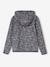 Sports Sweatshirt with Flower Print in Techno Fabric for Girls anthracite+ecru+printed green - vertbaudet enfant 