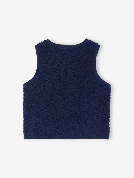 Sleeveless cardigan with press-stud fastening at the front navy blue - vertbaudet enfant 