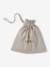 Set of beanie, mittens and slippers in organic cotton and its customisable pouch ecru+marl beige+rose - vertbaudet enfant 