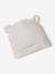 Set of beanie, mittens and slippers in organic cotton and its customisable pouch ecru+marl beige+rose - vertbaudet enfant 