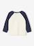 Long-sleeved baby t-shirt with placement print on the front khaki+navy blue - vertbaudet enfant 