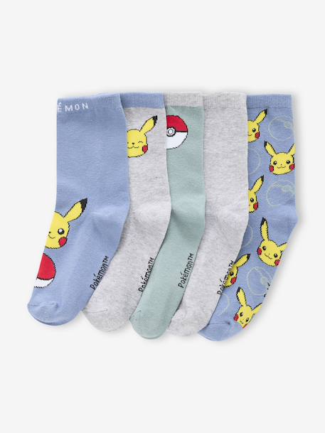 Lot de 5 paires de chaussettes Pokemon bleu ciel - vertbaudet enfant 