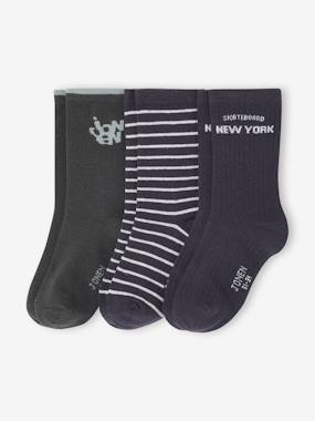 Garçon-Lot de 3 paires de chaussettes « skate » garçon