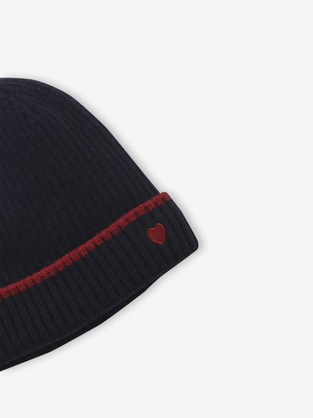 Ribbed Knit Beanie for Girls, JONEN navy blue - vertbaudet enfant 
