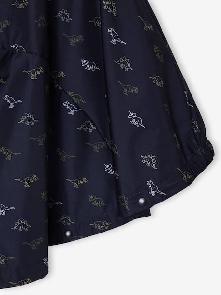 Hooded Rain Poncho with Dinosaur Print for Boys indigo - vertbaudet enfant 