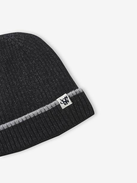 Bonnet garçon en maille côtelée anthracite - vertbaudet enfant 