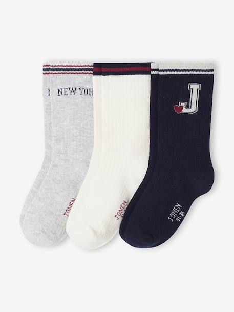 Pack of 3 Pairs of Socks for Girls, JONEN ecru - vertbaudet enfant 