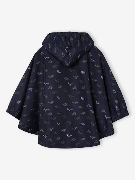 Hooded Rain Poncho with Dinosaur Print for Boys indigo - vertbaudet enfant 
