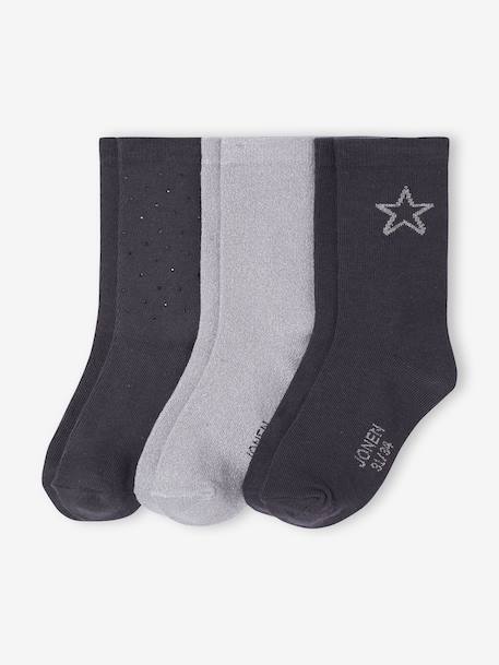 Pack of 3 pairs of JONEN girls' socks anthracite - vertbaudet enfant 