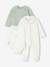 Set of 3 Plain Knit Items for Newborns: Cardigan + Sleepsuit + Bodysuit sage green - vertbaudet enfant 
