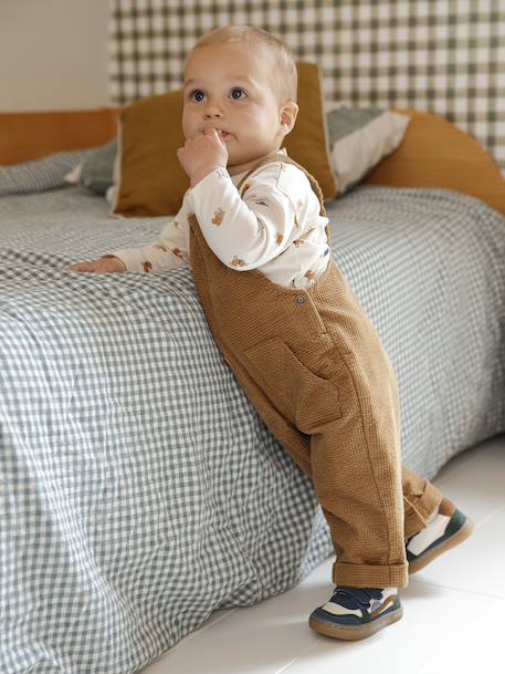 Trainers with Leather Hook-&-Loop Straps for Babies set blue - vertbaudet enfant 