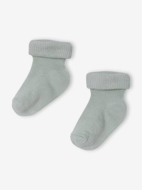 Knitted Jumpsuit + Socks Set for Newborns sage green - vertbaudet enfant 