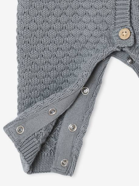 Jumpsuit in Textured Knit, for Newborns grey green - vertbaudet enfant 
