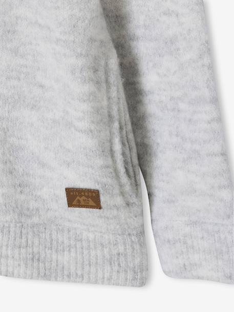 Zipped Hooded Cardigan for Boys marl grey - vertbaudet enfant 