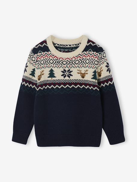 Pull noël jacquard garçon marine - vertbaudet enfant 