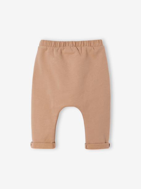 Trousers in Cotton Fleece, for Newborn Babies 6316+camel+rose - vertbaudet enfant 
