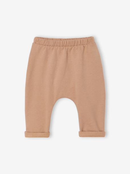 Trousers in Cotton Fleece, for Newborn Babies 6316+camel+rose - vertbaudet enfant 