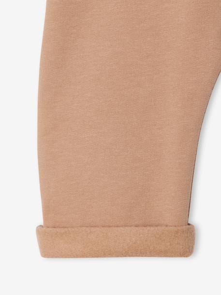 Trousers in Cotton Fleece, for Newborn Babies 6316+camel+rose - vertbaudet enfant 