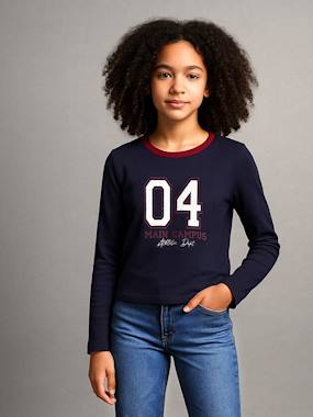 T-shirt fille cropped manches longues fille - vertbaudet enfant Fille-T-shirt, sous-pull-T-shirt-T-shirt fille cropped manches longues fille