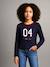 T-shirt fille cropped manches longues fille anthracite+marine - vertbaudet enfant 