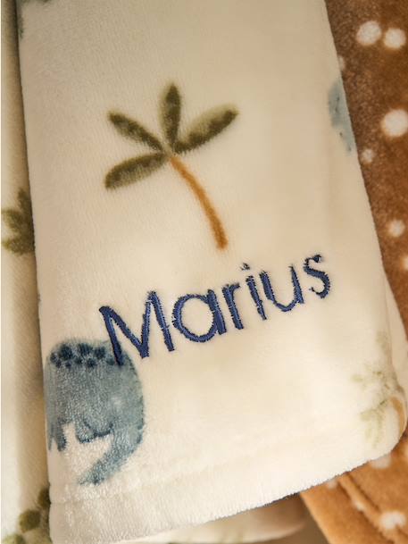 Printed Fleece Blanket multicoloured+printed brown+printed white - vertbaudet enfant 