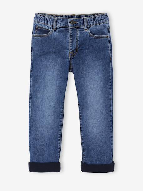 Jean denim doublé maille polaire garçon stone - vertbaudet enfant 