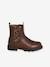 Boots enfant fille synthétique zippées et élastiquées marine+marron - vertbaudet enfant 