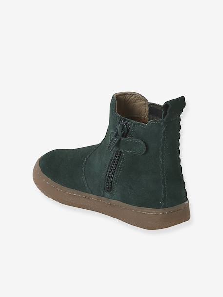 Leather Boots for Girls bronze+camel+green+navy blue - vertbaudet enfant 