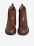 Boots enfant fille synthétique zippées et élastiquées marine+marron - vertbaudet enfant 