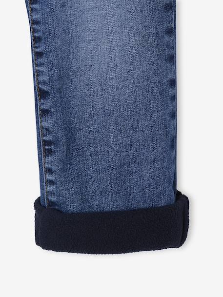 Jean denim doublé maille polaire garçon stone - vertbaudet enfant 