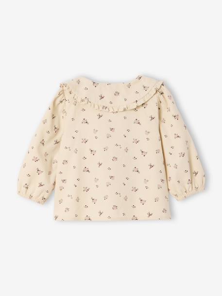 Blouse bébé imprimée en velours vanille - vertbaudet enfant 