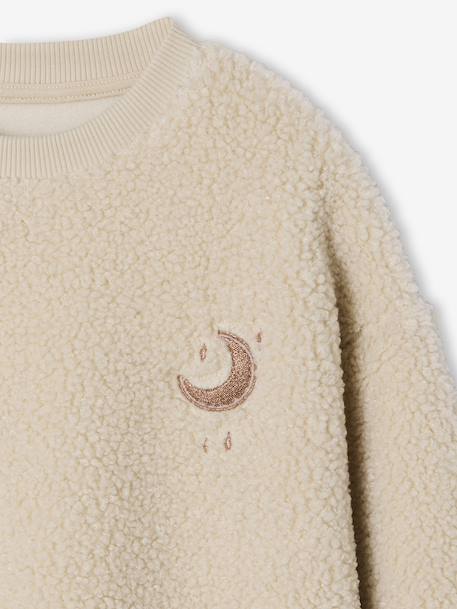 Girl's sherpa dress with embroidered detail vanilla - vertbaudet enfant 