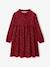 Girl's printed velvet dress navy blue+tomato red - vertbaudet enfant 