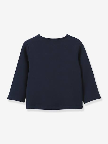 Cardigan in organic cotton fleece for babies CYRILLUS navy blue - vertbaudet enfant 