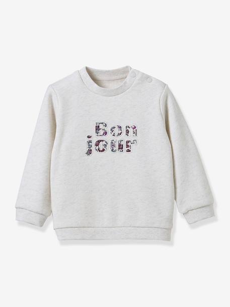 Sweat lettres en tissu Liberty bébé coton biologique beige - vertbaudet enfant 