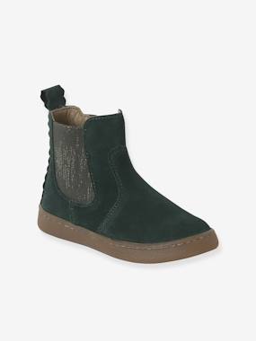 -Boots fille cuir zippées