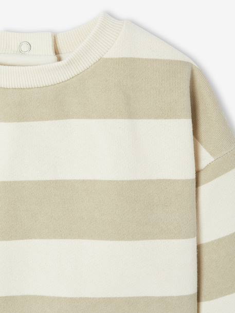Baby sweatshirt + dungaree set khaki - vertbaudet enfant 
