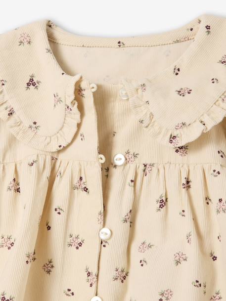 Blouse bébé imprimée en velours vanille - vertbaudet enfant 