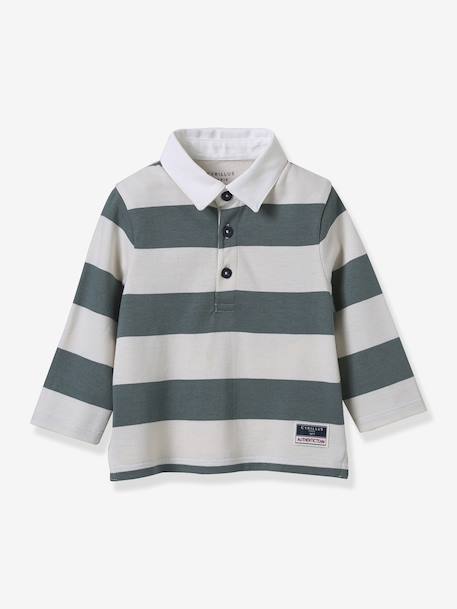 Organic cotton rugby polo shirt for babies CYRILLUS green - vertbaudet enfant 