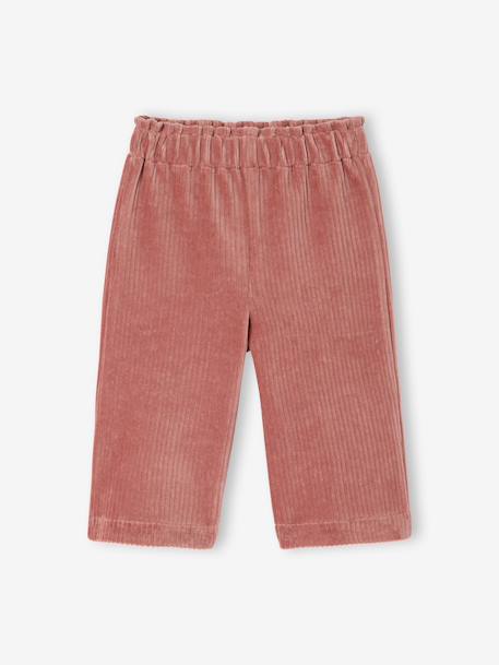 Baby wide-leg velvet trousers old rose - vertbaudet enfant 