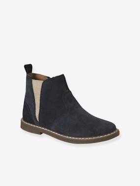 -Boots enfant fille cuir élastiquées