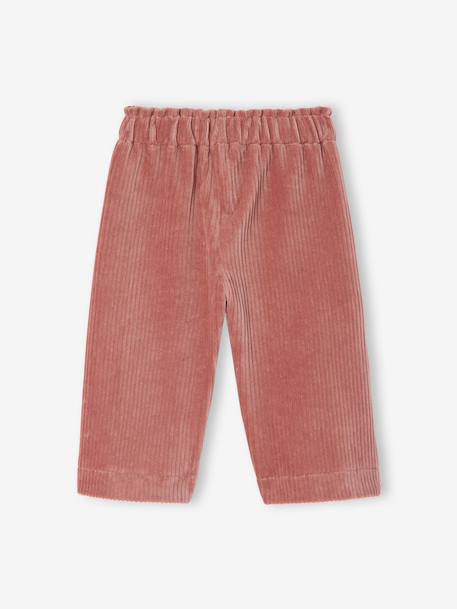 Baby wide-leg velvet trousers old rose - vertbaudet enfant 