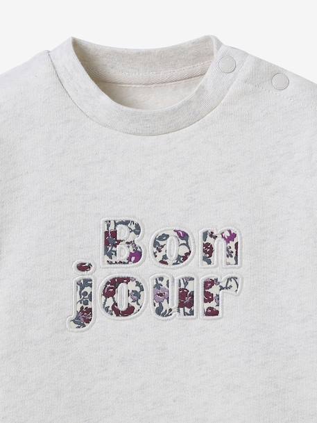 Sweat lettres en tissu Liberty bébé coton biologique beige - vertbaudet enfant 