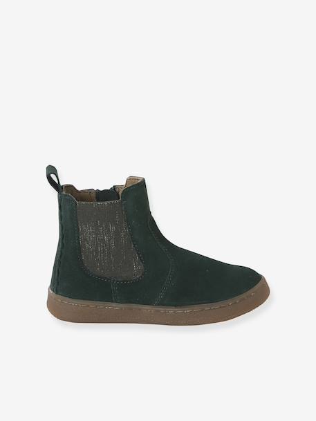 Boots fille cuir zippées bronze+camel+marine+vert - vertbaudet enfant 