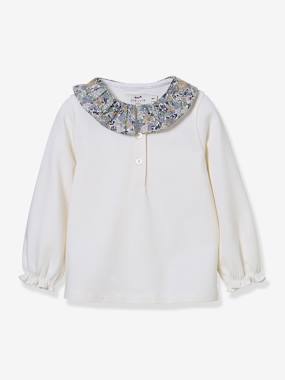 Bébé-T-shirt, sous-pull-T-shirt col en tissu Liberty bébé coton biologique