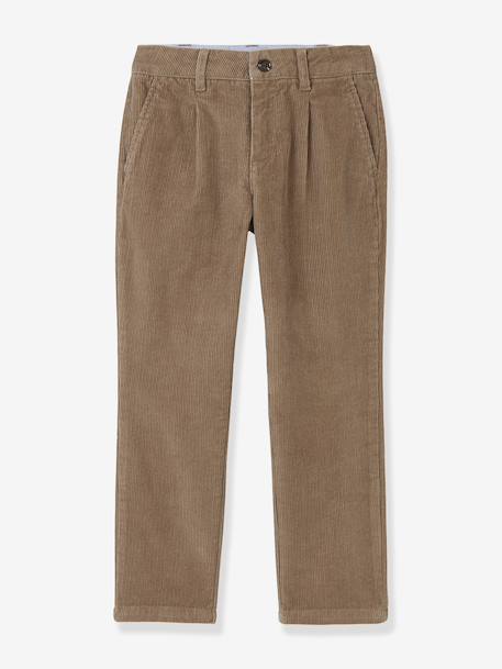 Boys' velvet chino trousers CYRILLUS green - vertbaudet enfant 